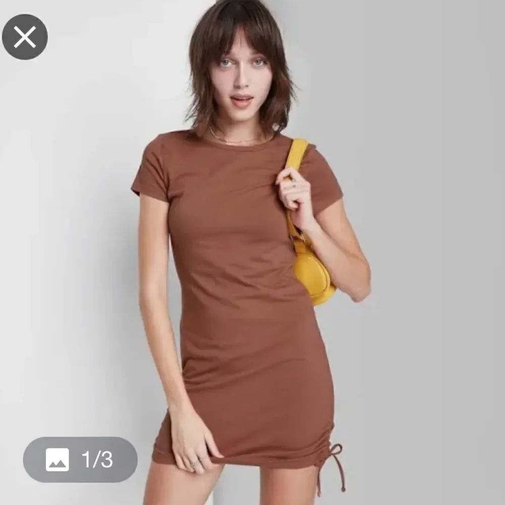 Wild Fable XS crew neck short sleeved ruched sides bodycon tee shirt dress.